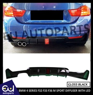 RBMW4SERIESF32F33F36MSPORTREARDIFFUSERVALANCEGLOSSBLACKWITHLED