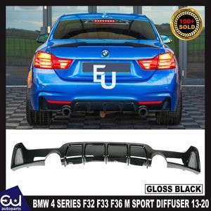 RBMW4SERIESF32F33F36MSPORTREARDIFFUSERDUALEXHAUSTGLOSSBLACK