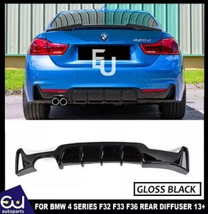 RBMW4SERIESF32F33F36MSPORTREARBUMPERDIFFUSERGLOSSBLACK2013-2020