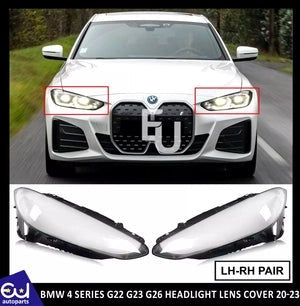 RBMW4SERIESG22G23G26HEADLIGHTHEADLAMPGLASSLENSCOVERLEFTRIGHTSIDE