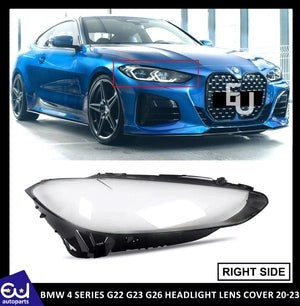 RBMW4SERIESG22G23G26HEADLIGHTHEADLAMPLENSCOVERRIGHTDRIVERSIDE