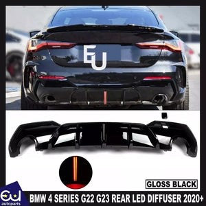 RBMW4SERIESG22G23REARLEDDIFFUSERVALANCEDUALEXHAUSTGLOSSBLACK20+