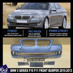 RBMW5SERIESF10F1110-13FRONTBUMPERWITHWASHER&PDCHOLESSESTANDARD