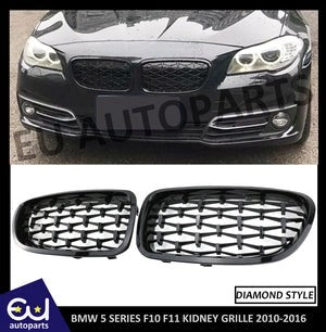RBMW5SERIESF10F11FRONTBUMPERKIDNEYGRILLEGRILLGLOSSBLACKDIAMOND