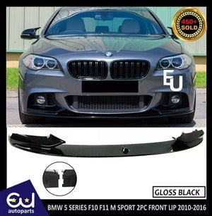 RBMW5SERIESF10F11FRONTBUMPERSPLITTERLIPMSPORTGLOSSBLACK2010-16