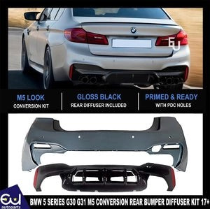 RBMW5SERIESG30G312017+M5CONVERSIONREARBUMPERDIFFUSERBODYKITPRIMED