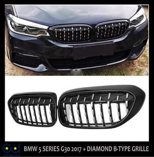 RBMW5SERIESG30G31G38M5BLACKSILVERDIAMONDKIDNEYFRONTGRILLEGRILL