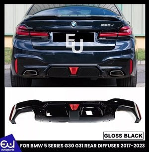 RBMW5SERIESG30G31M5STYLEREARDIFFUSERWITHLEDBRAKELIGHTGLOSS17-23
