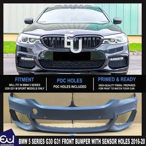 RBMW5SERIESG30G31MSPORTFRONTBUMPER+4PDC2016-202051118064928NEW