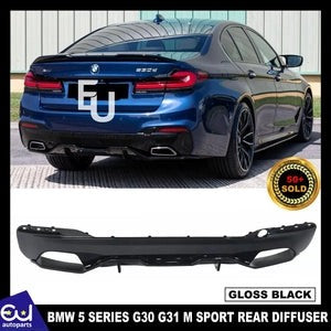 RBMW5SERIESG30G31MSPORTM5STYLEREARBUMPERDIFFUSERLIP3DGLOSSBLK