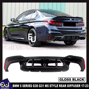 RBMW5SERIESG30G31REARBUMPERDIFFUSERM5STYLEMSPORTGLOSSBLACK17-23