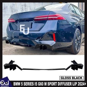 RBMW5SERIESI5G60MSPORTREARBUMPERDIFFUSERLIPGLOSSBLACK2024+
