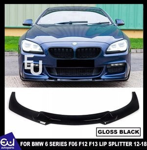 RBMW6SERIESF06F12F13MSPORTGLOSSYFRONTBUMPERLIPSPLITTER2012-2018