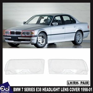 RBMW7SERIESE381998-2001PAIRRIGHTLEFTFRONTHEADLIGHTLENSCOVER