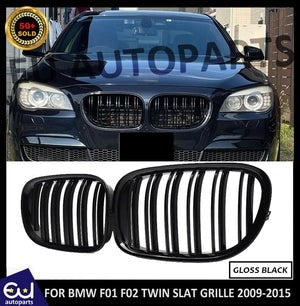 RBMW7SERIESF01F02GLOSSBLACKFRONTKIDNEYDUALTWINGRILLGRILLE2009-15