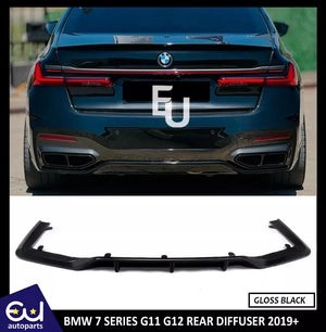 RBMW7SERIESG11G12MPSTYLEREARDIFFUSERBUMPERLIPLCIGLOSSBLACK19-22