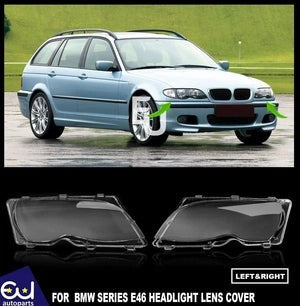RBMWE463SERIES4DOOR2002-05L&RHEADLIGHTHEADLAMPLENSCLEARLENSCOVER