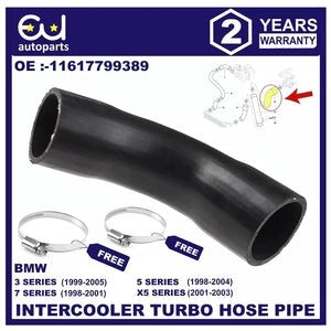 RBMWE46E39E38E532.5D3.0DEGRTOINTERCOOLERTURBOHOSEPIPE11617799389