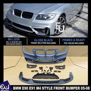 RBMWE90E91SALOONTOURINGM4LOOKSTYLEFRONTBUMPERPREFACELIFT05-08