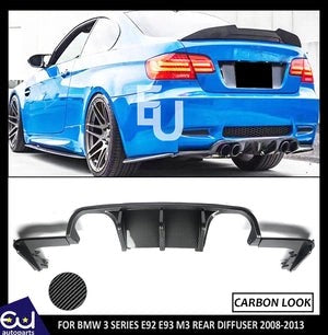 RBMWE92E93M3MPSTYLEREARDIFFUSERQUADEXHAUSTCARBONLOOK2008-2013