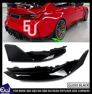 RBMWG82G83M4G80M3REARBUMPERSIDEDIFFUSERCORNERCOVERLIPGLOSSBLACK