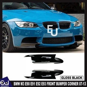 RBMWM3E90E91E92E93FRONTBUMPERCORNERSPLITTERSGLOSSBLACKKIT2007-13