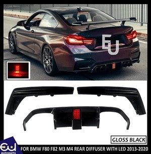 RBMWM3M4F80F82F83F1STYLEREARDIFFUSERWITHLEDGLOSSBLACK2013-2020