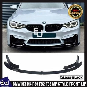 RBMWM3M4F80F82F83MPSTYLEFRONTBUMPERSPLITTERLIPSPOILERGLOSSBLACK