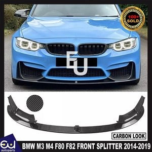 RBMWM3M4F80F82F83MPSTYLEFRONTBUMPERSPLITTERLIPCARBONLOOK14-19