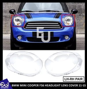 RBMWMINIF563DOORCOOPER11-15PAIRLEFTRIGHTHEADLIGHTLENSCLEARCOVER