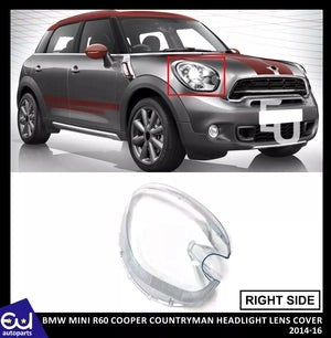 RBMWMINIR60COOPERCOUNTRYMANRIGHTSIDEHEADLIGHTLENSCLEARCOVER2014-16