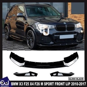 RBMWX3F25X4F26GLOSSBLACKFRONTSPLITTERSPOILERLIPMSPORTBODYKIT2010-2017