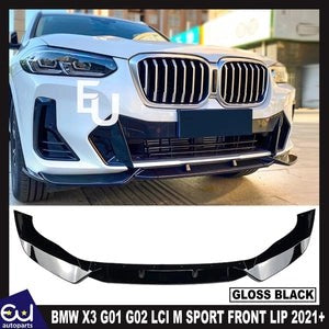 RBMWX3G01G02LCIMSPORTFRONTSPLITTERSPOILERLIPGLOSSBLACK2021+