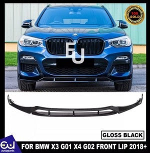 RBMWX3G01X4G02X3MX4MLOOKMSPORTFRONTBUMPERSPLITTERLIPGLOSSBLACK