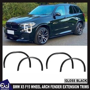 RBMWX5F15WHEELARCHFENDEREXTENSIONGLOSSBLACKTRIMSFRONTREARSET4X