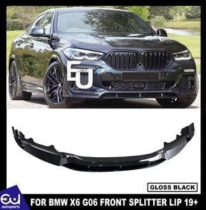 RBMWX6G06MSPORTFRONTBUMPERSPLITTERLIPSPOILERGLOSSBLACK2019+