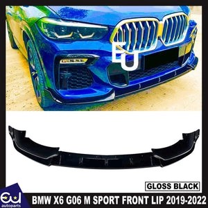 RBMWX6G06MSPORTFRONTBUMPERSPLITTERLIPSPOILERGLOSSBLACK2019-2022