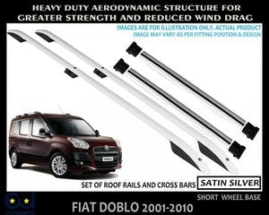 RFIATDOBLO2001-10ROOFRACKRAILS&CROSSBARSSETSWBSATINSILVERQUALITY