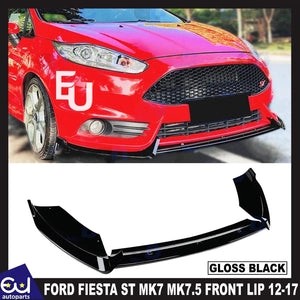 RFORDFIESTASTMK7MK7.5FRONTBUMPERSPLITTERSPOILERLIPGLOSSBLACK12-17