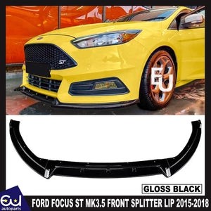 RFORDFOCUSSTMK3.5FRONTSPLITTERSPOILERLIPGLOSSBALCK2015-2018
