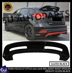 RFORDFOCUSSTSTYLE2012-2018MK3BOOTROOFSPOILERGLOSSBLACKOEM-FIT