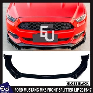 RFORDMUSTANGMK6FRONTBUMPERLIPSPLITTERGLOSSBLACKKIT2015-2017