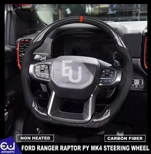 RFORDRANGERRAPTORPYMK4REALCARBONFIBERLEATHERSTEERINGWHEEL2023ON