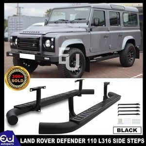 RLANDROVERDEFENDER110L316SIDESTEPSRUNNINGBOARDBLACKFIRE&ICESTYLE