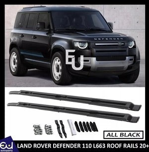 RLANDROVERDEFENDER110L6632020+BLACKALUMINIUMROOFRAILSBARSOEMSTYLE