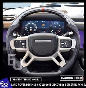 RLANDROVERDEFENDER90110L663HEATEDSTEERINGWHEELREALCARBONFIBERHEAT