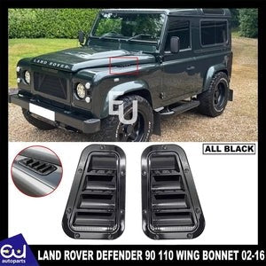 RLANDROVERDEFENDER90110TOPAIRINTAKEVENTSGLOSSBLACKWINGBONNETSET