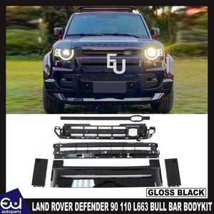 RLANDROVERDEFENDERL66390110FRONTBUMPERGRILLEGRILLBULLBARGLOSSKIT