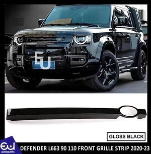 RLANDROVERDEFENDERL663FRONTGRILLEBARCOVERSTRIPGLOSSBLACK2020+