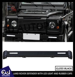 RLANDROVERDEFENDERMETALFRONTBUMPERWITHLEDDRLLIGHTS&RUBBERENDCAPS